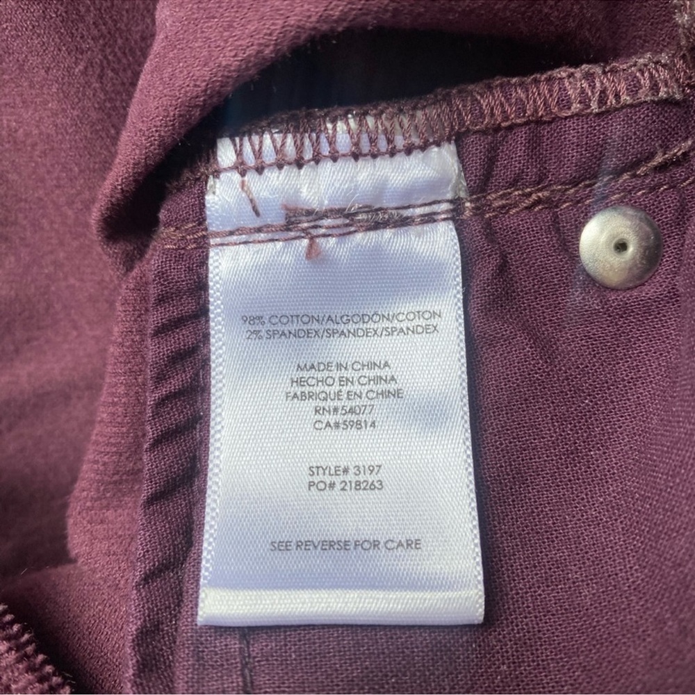 CAbi Vino Red (Wine) Skinny Velvety Stretch Corduroy Pant Size 12 - Picture 6 of 7